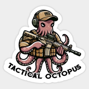 Tactical Octopus Adventure Tee: Where Intelligence Meets Style Sticker